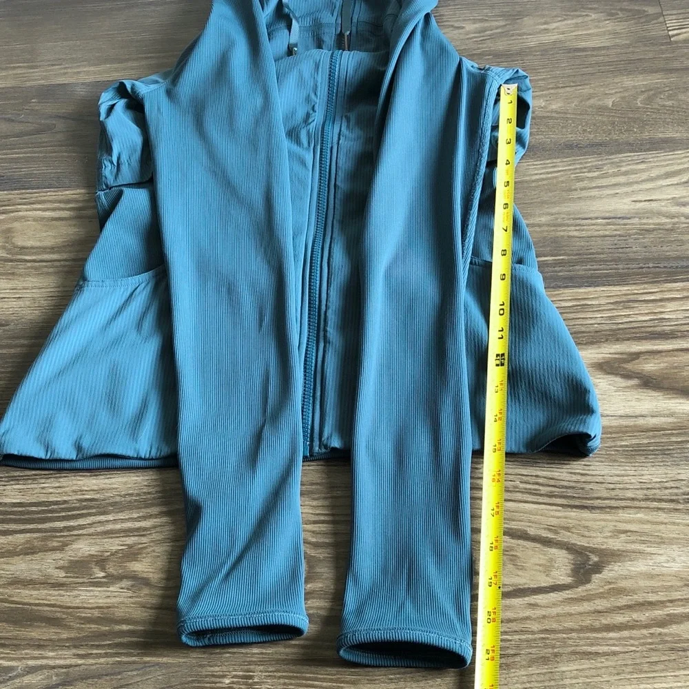 Lululemon Dance Studio Jacket Rib Sleeve Reversible Petrol Blue 10 Hoodie